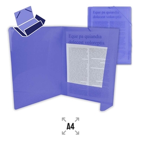 Liderpapel Plastic Folder with Rubber Bands A4 (Blue)