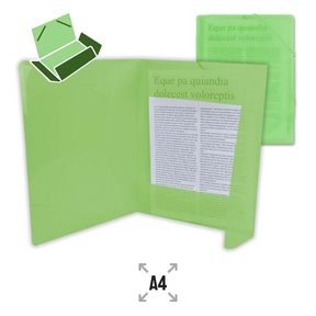 Liderpapel Plastic Folder with Rubber Bands A4 (Green)