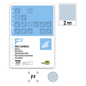 Liderpapel Paper 100 g Paper Refill Grid 2 mm (16 Hole Punched)