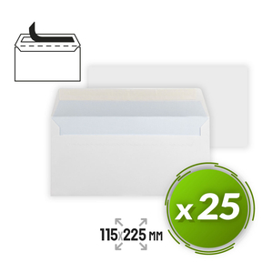 Liderpapel American White Envelope 115 x 225 mm 25 Uds
