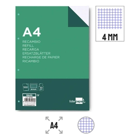 Liderpapel Paper Refill 60 g Paper 4 mm Squared (4 Hole Punched)