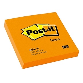 Post-it Notas Adhesive 76 x 76 mm (100 sheets) (Orange)