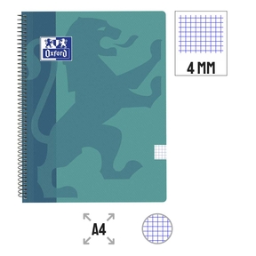 Oxford Notebook A4 Plastic Cover 4 x 4 mm (Turquoise)