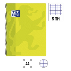 Oxford Notebook A4 Soft Cover Soft Touch Notebook 5x5 mm (Lime)