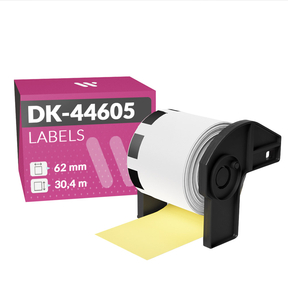 Brother DK-44605 Compatible Roll of Thermal Paper Removable Yellow (62.0x30.4 mm)