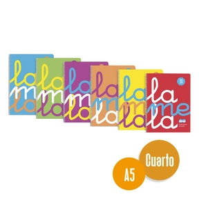 Lamela Polypropylene Notebook A5 6 pcs Assorted Neon