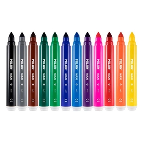 Box 12 colored jumbo felt pens Maxi