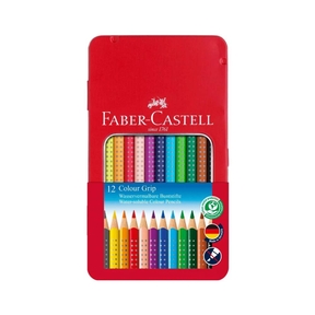 Faber-Castell Grip Coloured Pencils (Metallic Box 12 pcs.)