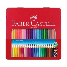 Faber-Castell Grip Coloured Pencils (Metallic Box 24 pcs.)