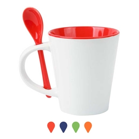 Ceramic Mug with Spoon 330 ml