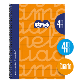 Lamela Lamela Hard Cover Notebook Quarter 4 mm (Orange)Cover Notebook Quarto 4 mm (Orange)