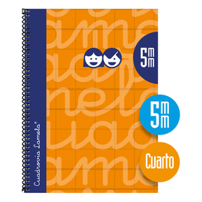 Lamela Hard Cover Notebook Quarter 5 mm (Orange)