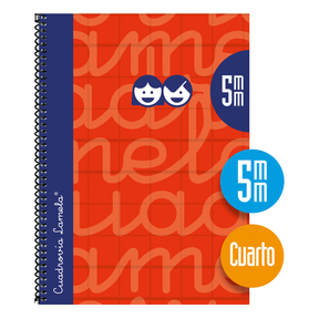 Lamela Notebook Hard Cover Quarter 5 mm (Red)