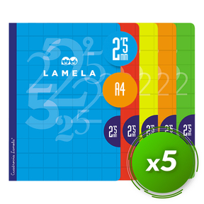 Lamela Notebook 50 Sheets / A4 2,5 mm (5 Pcs. Assorted)