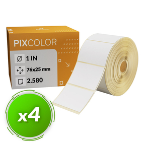 PixColor Desk Labels 76x25 Thermal Labels (Pack 4)