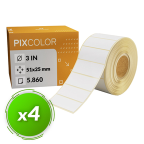 PixColor Desk Labels 51x25 Thermal Labels (Pack 4)
