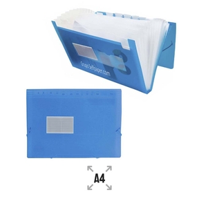 Liderpapel A4 Polypropylene Sorting Folder with Rubber Binder (Blue)