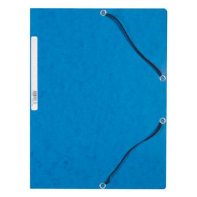 Q-Connect A4 Cardboard Folder with Rubber Bands (Blue)