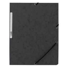 Q-Connect A4 Cardboard Folder with Rubber Bands (Black)