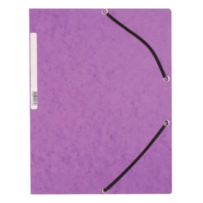 Q-Connect A4 Cardboard Folder with Rubber Bands (Purple)