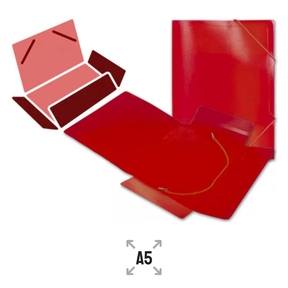 Liderpapel A5 Plastic Folder with Rubber Bands (Red)