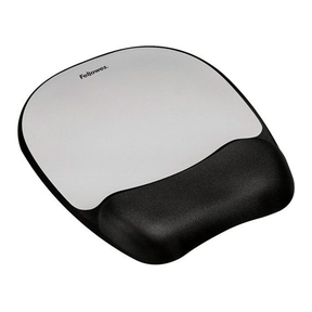 Fellowes Silver Mouse Pad with Wrist Rest